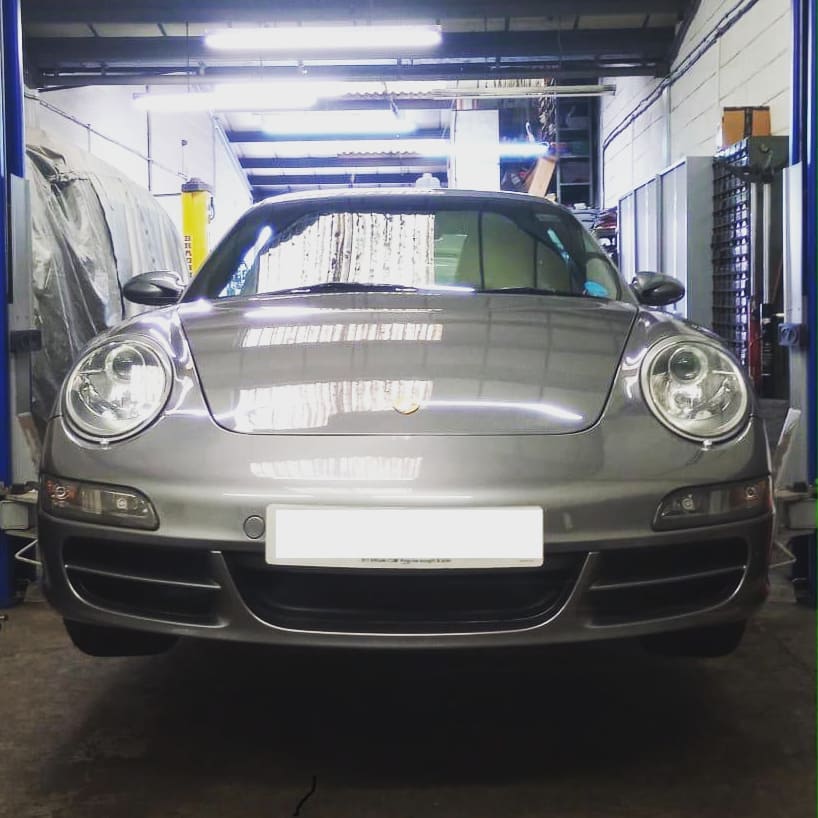 Porsche in MRD Automotive workshop
